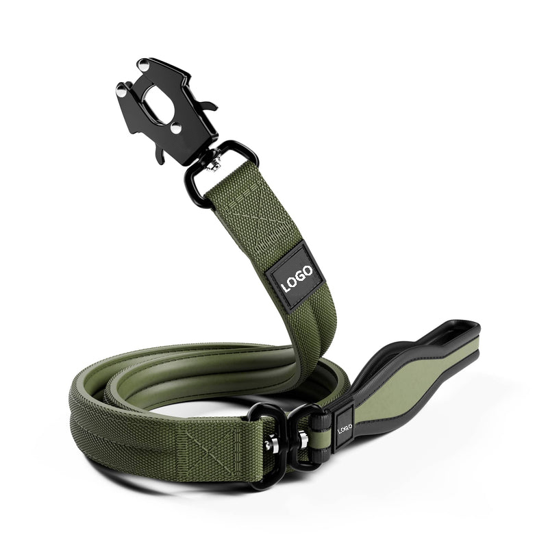 Strong Pet Dog Tactical Collar and Leash With Handle & Secure Clip
